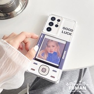 For OPPO A3S A12E A35 A15 A15S A16 A16S A54S A92 A72 A52 A53 A33 A32 A53S 4G A36 A55 A53S 5G Phone Case Transparent Put Photo Business Simple Bumper Girl Couple Soft Back Cover