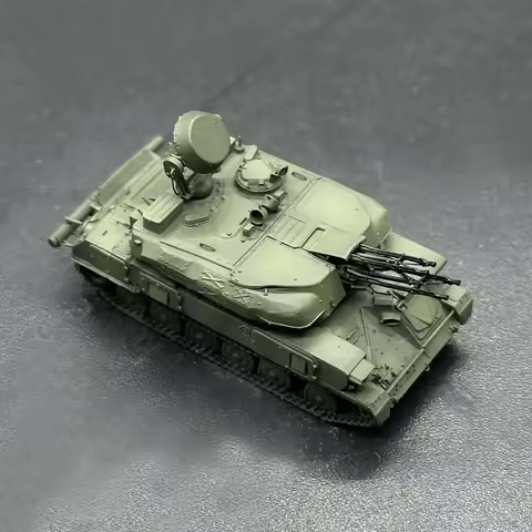 1PCS 1/144 Scale ZSU-23-4 Shilka Self-Propelled Anti-Aircraft Gun Model Mini SPAAG Armor Tank for Ve