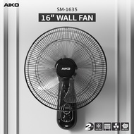 AIKO SM-1635 สีดำ พัดลมติดผนัง 16 นิ้ว ปรับส่ายด้วยเชือก ***รับประกันมอเตอร์ 2ปี