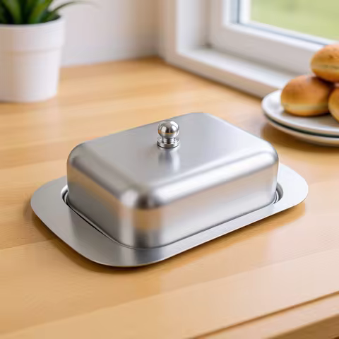 Butter Dish with Lid Stainless Steel Butter Dish with Lid Butter Cheese Storage Box Cheese Dish Butt