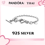 [ส่งจากกรุงเทพ]Pandora เงิน925 สร้อยข้อมือ กำไล สร้อยข้อมือคู่ unisex Heart of Knots T-Link Bracelet ของแท้ 100% Heart of Knots One