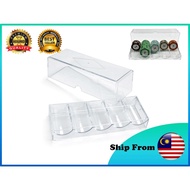 [ READY STOCK ] Poker Chips Storage Tray With Lid Case Casino Chips Box Acrylic Transparent Containe