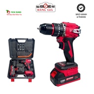 Máy Khoan Pin Drama D-5521 Không Chổi Than 3 Chức Năng Chân Pin Phổ Thông Tặng Kèm Bộ Phụ Kiện