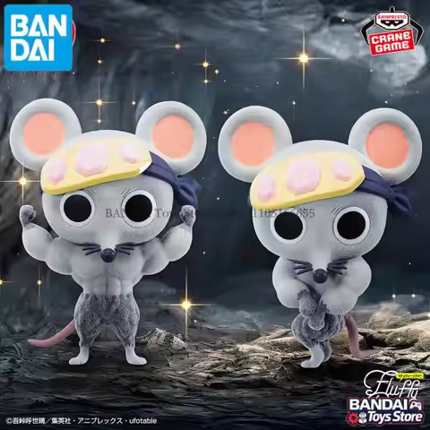Bandai Original Banpresto Demon Slayer Fluffy Puffy Muscle Mice Tengen Uzui's Mouse Action Figures A
