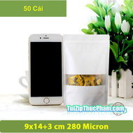 50 Cái Túi zip MIS nhiều kích thước Túi giấy kraft trắng có cửa sổ phủ PE 2 mặt túi zipper giấy mặt