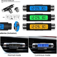 2 in 1 Car Digital LCD Clock/Temperature Display Electronic Clock Thermometer Car Digital Time Clock