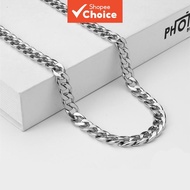 Nk Cuban Chain Necklace Unisex Flat Link Hip Hop Streetwear for Men Women