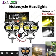 Waterproof Mini Driving Light Motorcycle Light Dual Colors 6000k Led Motorcycle Auxiliary Light