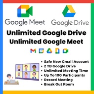 Gemini AI Pro 2TB Google Storage Google Meet New Account (Unlimited Meeting, Record, 100 Participant