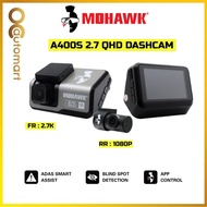Mohawk A400S 2.7K QHD Dual Dashcam Ultra-Wide View ADAS Wifi App Control G Sensor Car Camera