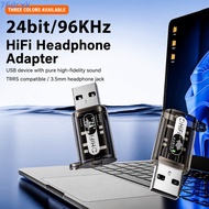 76DCXMY USB to 3.5mm Headphone Converter, HiFi Driver Free USB-A to Headset Adapter, Compact In-Line