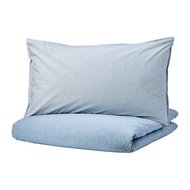 BLÅVINDA 雙人被套附2個枕頭套, 淺藍色, 200x200/50x80 公分