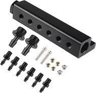 VANJING Vacuum Block Intake 6 Port Boost Intake Manifold Fuel Gas Wastegate Turbo Boost Universal