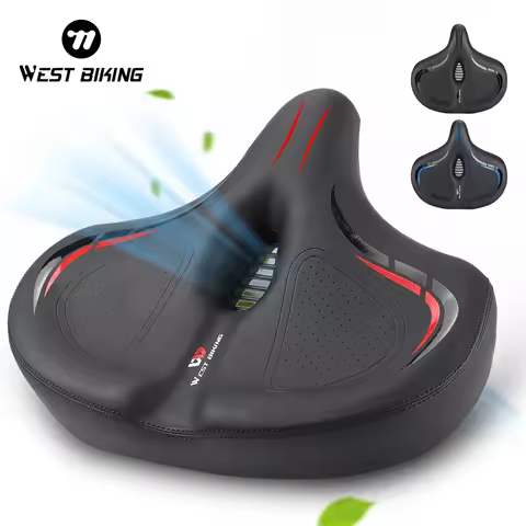 WEST BIKING Oversized MTB Bike Seat Wide Bicycle Sofa-Like Comfy Saddle Universal Electric Bike Exer