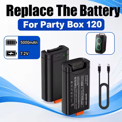 5000mAh 7.2V Replacement Battery for JBL PartyBox Club 120 Bluetooth Speaker FG2CELL21700 Batteries 