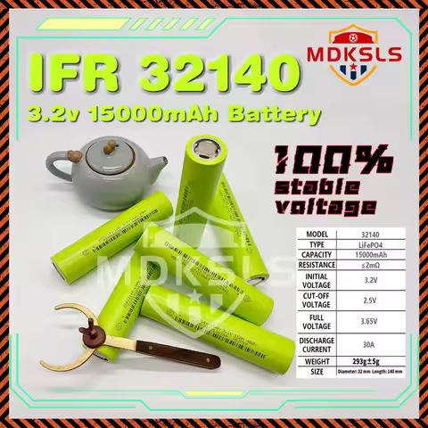 3.2V New 15000mAh 32140 LiFePO4 Battery DIY 12V 24V High-Power Electric Sightseeing Car Golf Car Ele