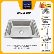 Stainless Steel Kitchen Sink 600x450mm Topmount/Undermount SS6045