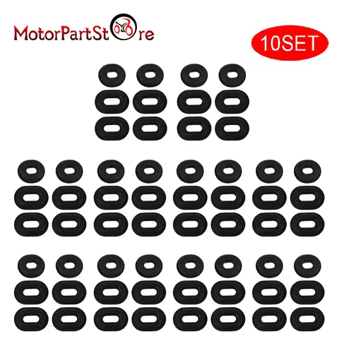 10 Sets Rubber Side Cover Grommets Motorcycle Panel Rubber Grommets for Yamaha Suzuki Kawasaki Honda
