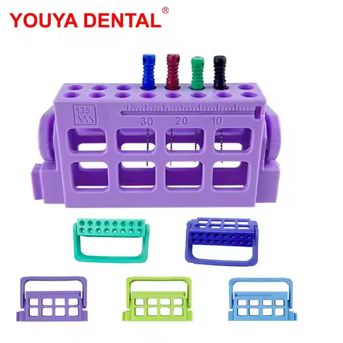 1pcs Dental Endo Files Holder 16 Holes with Record Rulers 5 Colors Endo Stand Tray for Endodontic K 
