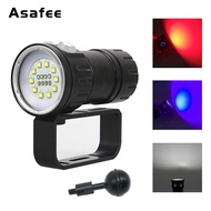 Asafee 8000LM XM-L2 LED Diving Flashlight XHP90 LED Photography Video light underwater 100m waterpro