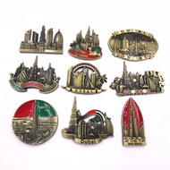 Dubai Metal Souvenir Fridge Magnet – Burj Al Arab, Burj Khalifa, UAE Landmark Gift✨