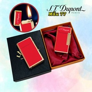 HỘP QUẸT BẬT LỬA XĂNG ĐÁ DUPONT MÀU ĐỎ VIỀN VÀNG SẮC NÉT BỀN ĐẸP NHỎ GỌN