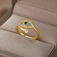 evileye ของแท้ แหวนตาปีศาจสีฟ้า ดีไซน์เก๋ไม่ซ้ำใคร สไตล์แฟชั่นมินิมอลอินเทรนด์ รุ่นยอดนิยม 2025 เสริ