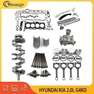 AUTO Engine Overhaul Rebuild Kit Crankshaft Rods OIL PUMP KIT For Hyundai Sonata KIA cerato 2.0L L4 