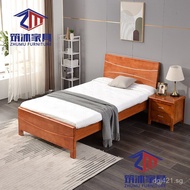 Oak Bed Apartment Single and Double Bed1.8Rice Bed Furniture Original Wood Rice1.5m Solid Wood Bed B