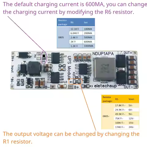 DIY UPS Backup Power Supply Module 5V 24V DC Input Output with 37V 42V Lithium Battery Charger for H