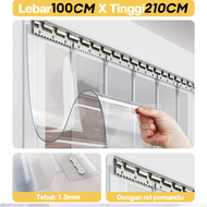 Tirai pvc curtain Tirai outdoor pvc Tirai Plastik Pvc Strip 200*150cm/300*300cm tebal 1.5mm
