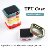 Iwatch case for iwatch6 protective case applewatch5 generation apple watch 4/3/2/1/se full tpu anti-fall case 38/42/44/40mm contrast creative case