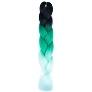Rambut Palsu Model Kepang Gaya Afrika Warna Ombre Biru Ukuran 24 Inch