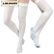 LAKAMIRY 1 Pair Anti Embolism Compression Stockings, with Inspect Toe Hole White TED Hose Socks,  Br