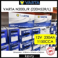 VARTA N200R N200-R N200 R N200L N200 L N200-L 220H52R 220H52L 220H52R Marine Dual Purpose Maintenanc