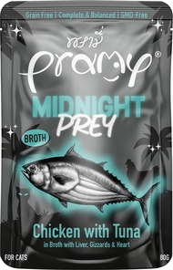 [48 ซอง] Pramy Midnight Prey อาหารแมว สูตร Complete & Balanced โปรตีนสูง เนื้อสัตว์เน้นๆ ช่วยบำรุงสุ