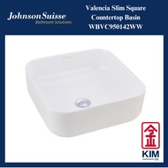 Johnson Suisse Valencia Slim Square Countertop Basin (WBVC950142WW) | Wash Basin | Bathroom Basin | Sinki Bilik Air