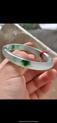 冰種翡翠天然翡翠玉鐲A玉手鐲 玉鈪 • 冰種飄花翡翠圓鐲