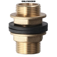 ONLYGOODS Tube Adaptor, Brass G1/2 G3/4 G1 Male Bulkhead Fitting, Water Tank Joint Hose Fitting Wate