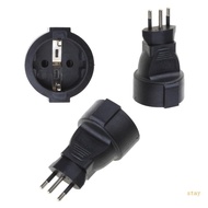 stay 3-pin Swiss Socket Adaptor to 2pin EU Round Conversion Plug Power Supply Adapter