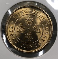 5f.16香港伍毫 1980年  [細冠五毫]【全新UNC未使用--超強原廠車輪轉光/5f.16爆光靚品】【英女王 伊利沙伯二世】 香港舊版錢幣・硬幣 $95 (5f.16)