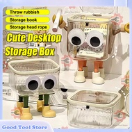 Cute Cartoon Desktop Storage Box Table Small Rubbish Bin with Cover Bakul Sampah Meja Tong Sampah Me