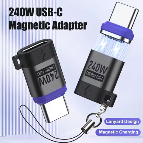 PD 240W Fast Charging Magnetic USB C Adapter Extender 480Mbps Data Transfer Type C Adapter For Samsu