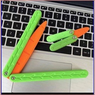 Carrot Gravity Jump Small Radish Balisong Gift For Kids Stress Relief Fidget Toys Butterfly Knife Be