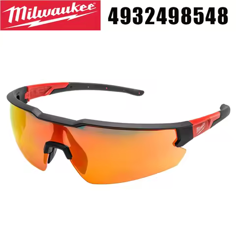 Milwaukee 4932498548 Enhanced Safety Glasses Red Mirror Comfort & SAFETY Outdoor Work Orange Lens Gl