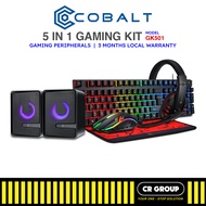 Cobalt GK501 5 in 1 Gaming Kit - Gaming Headphone - Gaming Keyboard - Gaming Mouse - Mousepad - Spea