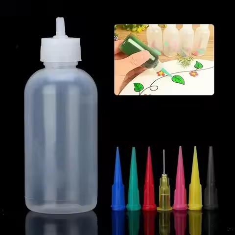 8Pcs/set Jam Painting Squeeze Bottles With 7 Nozzles Cake Decor Baking Pastry 50ML Bottle Drawing To