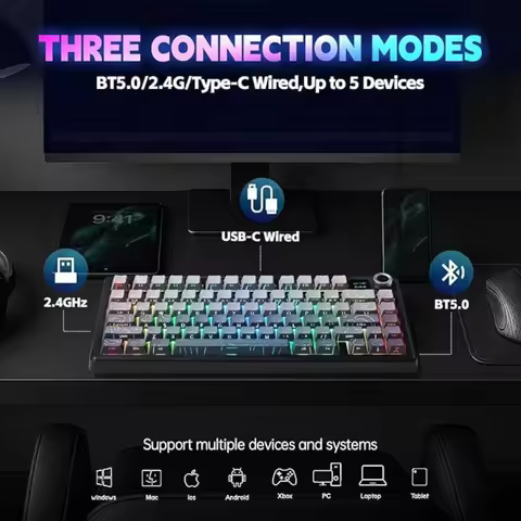 AULA F75 wireless bluetooth wireless mechanical keyboard custom gaming keyboards 2.4G gasket teclado
