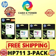 GENUINE HP711 Black 1-Pack / Color 3-Pack Ink Cartridge Series - 3WX01A CZ134A CZ135A CZ136A / 3 Pac
