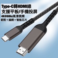 Type-C To Hdmi Cable/Type-C轉HDMI投屏線/電腦電視手機同屏線 USB-C轉HDTV視頻線4K@60hz /1.8M